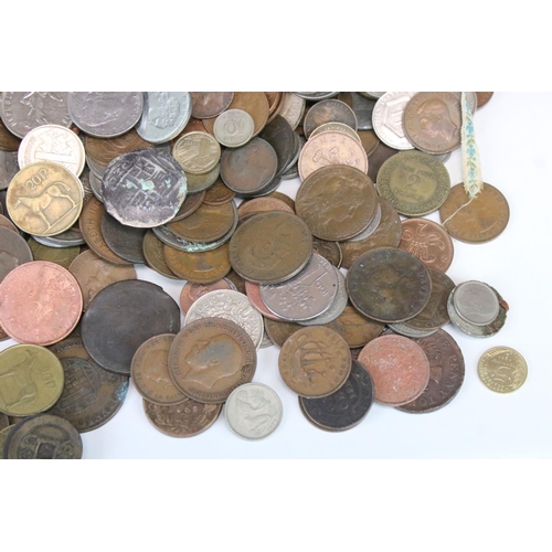 200 - A large collection of British pre decimal and world coins to include many silver examples to include... 