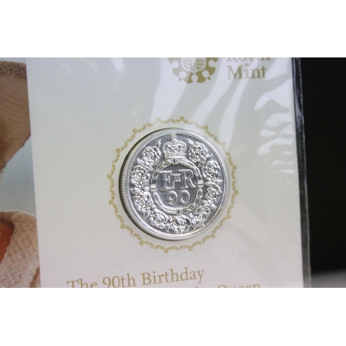 206 - Two Royal Mint Queen Elizabeth II 90th Birthday commemorative fine silver £20 sealed coin packs.