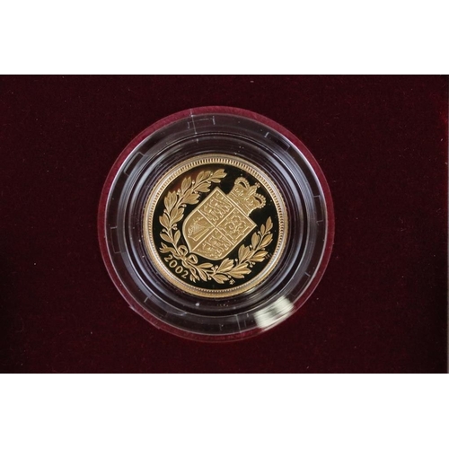 110 - A British Queen Elizabeth II 2002 United Kingdom gold proof half sovereign coin, complete with COA, ... 