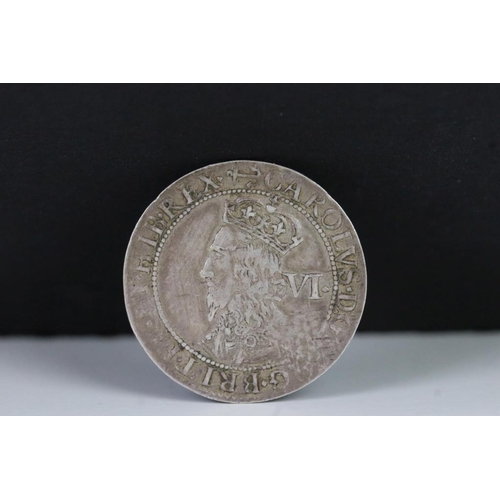 31 - A British early Milled King Charles I Silver Sixpence