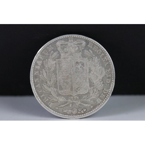 37 - A British Queen Victoria (Young Head) 1845 Silver Full Crown Coin.