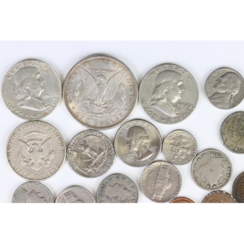 41 - A Small Collection Of United States Of America Coins To Include An 1886 Silver Dollar And An 1852 Si... 