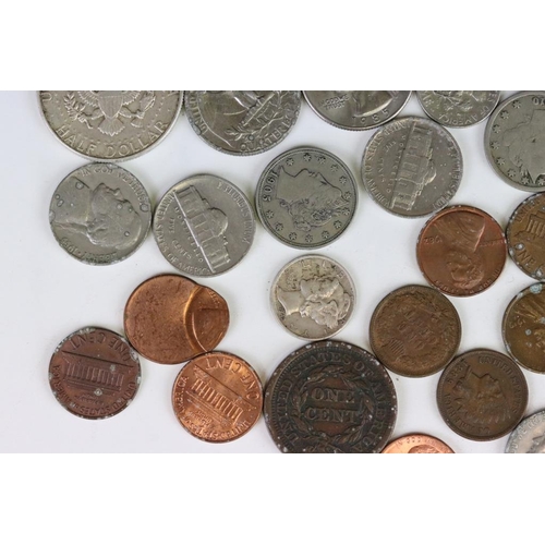 41 - A Small Collection Of United States Of America Coins To Include An 1886 Silver Dollar And An 1852 Si... 