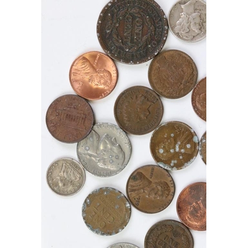 41 - A Small Collection Of United States Of America Coins To Include An 1886 Silver Dollar And An 1852 Si... 