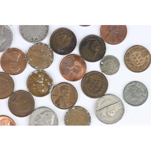 41 - A Small Collection Of United States Of America Coins To Include An 1886 Silver Dollar And An 1852 Si... 