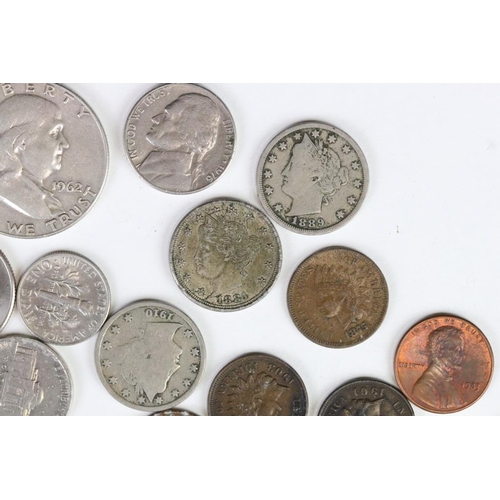 41 - A Small Collection Of United States Of America Coins To Include An 1886 Silver Dollar And An 1852 Si... 