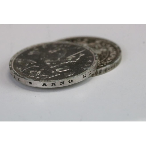 44 - A British King George v 1935 Silver (Rocking Horse) Crown Coin Together With A King George IV 1937 C... 