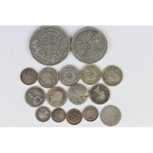 45 - A Small Collection Of British Pre Decimal Silver Coins Including Maundy Money To Include Queen Victo... 