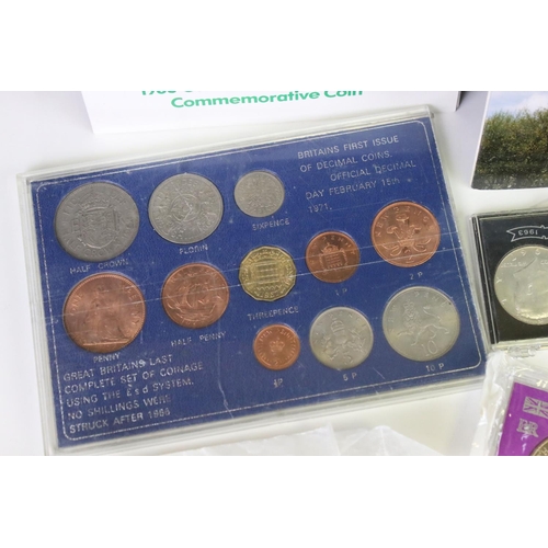 11 - A Small Collection Of Mixed Coins To Include British And American Uncirculated Coin Sets And A Selec... 