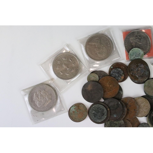 13 - A Small Collection Of Mixed Coins To Include Commemorative Examples.