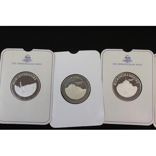 15 - A Birmingham Mint The Ancient Counties of England silver medallion set comprising 40 sterling silver... 