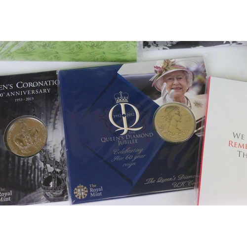 172 - A collection of Royal Mint uncirculated coin sets to include the 2013 2 x £1 coin set, 2012 Olympic ... 