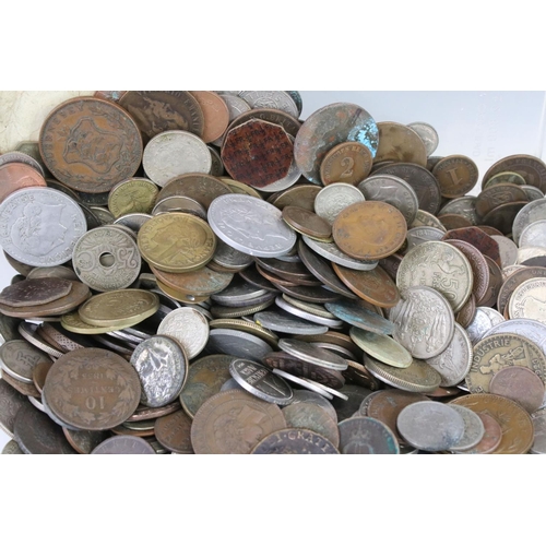 181 - A large collection of British pre decimal and World coins to include many silver examples to include... 