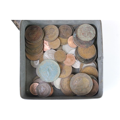 182 - A collection of British pre decimal and world coins to include some silver examples together with a ... 