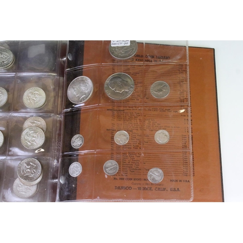 183 - A collection of United States of America coins contained within an album to include many silver and ... 