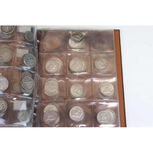 183 - A collection of United States of America coins contained within an album to include many silver and ... 