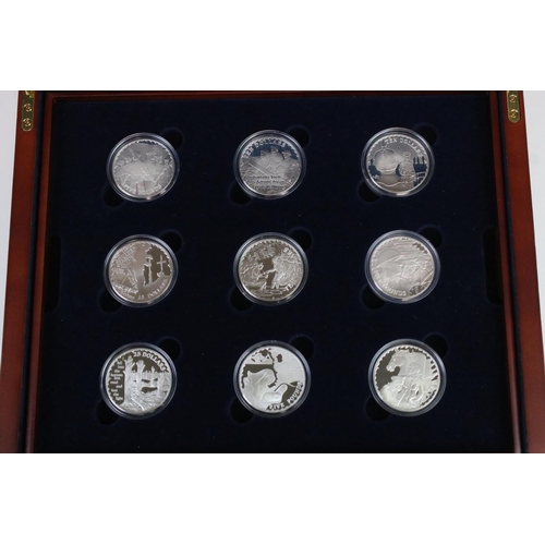 21 - A Royal Mint 2008 WW1 90th Anniversary Silver Proof Coin Set Of 18 coins Encapsulated And Within Fit... 