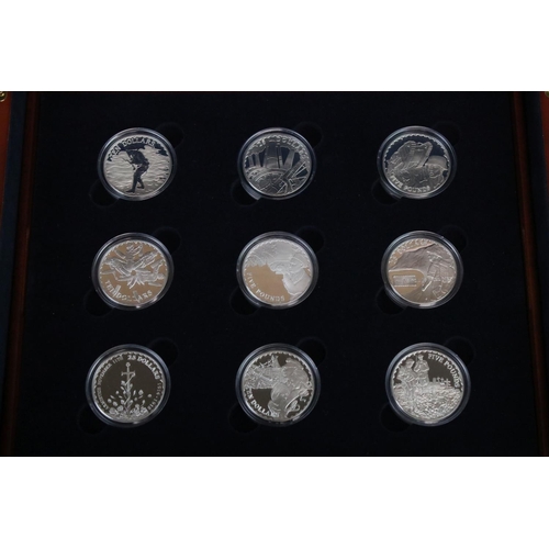 21 - A Royal Mint 2008 WW1 90th Anniversary Silver Proof Coin Set Of 18 coins Encapsulated And Within Fit... 