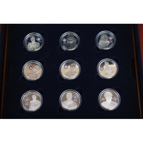 22 - A Royal Mint The History Of The RAF Silver Proof Crown Collection, Eighteen Coins Encapsulated Withi... 