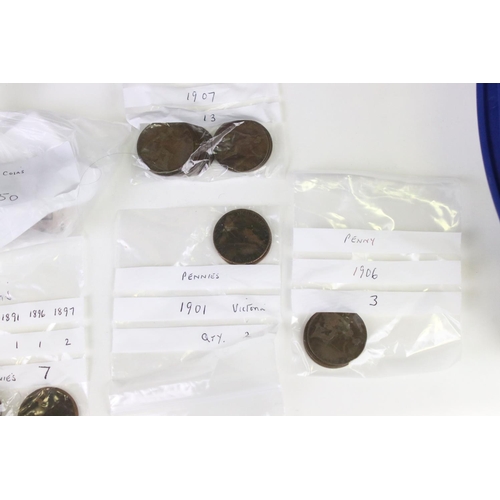 29 - A Large Collection Of British Pre Decimal Coins To Include Pennies, Threepences, Sixpences, Shilling... 