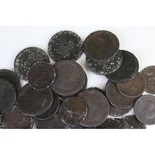 58 - A Collection Of Mainly King George III Copper Coins T Include Cartwheel Pennies, Cartwheel Twopence ... 