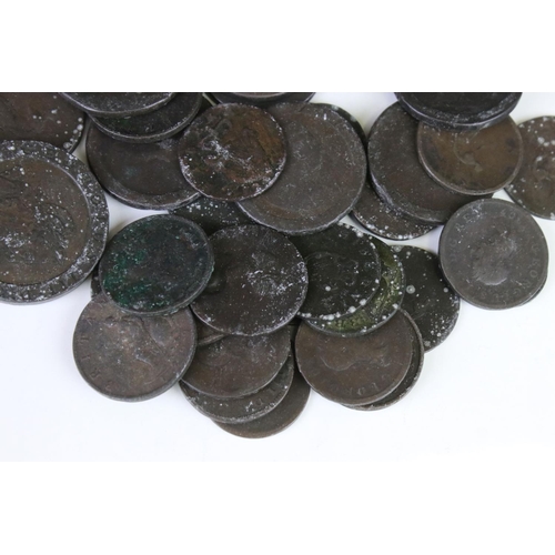 58 - A Collection Of Mainly King George III Copper Coins T Include Cartwheel Pennies, Cartwheel Twopence ... 