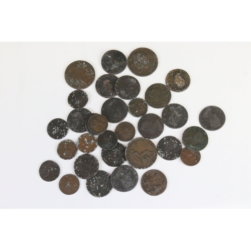 59 - A Collection Of British 18th And 19th Century Copper Coins To Include King George II And King George... 