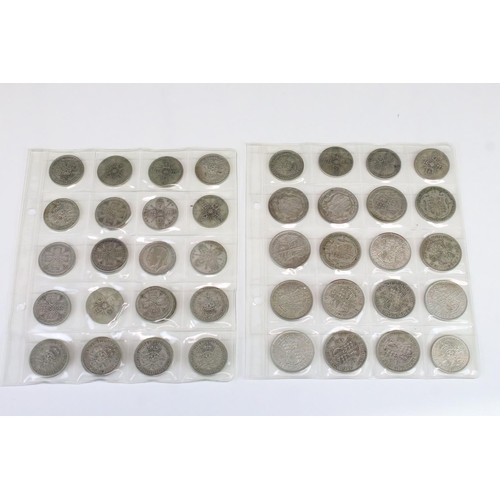 61 - A Collection Of British Pre Decimal Silver Florins And Half Crown Coins