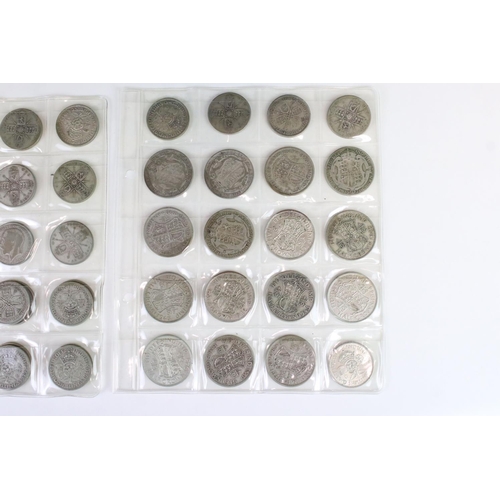 61 - A Collection Of British Pre Decimal Silver Florins And Half Crown Coins