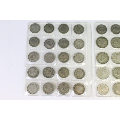 61 - A Collection Of British Pre Decimal Silver Florins And Half Crown Coins