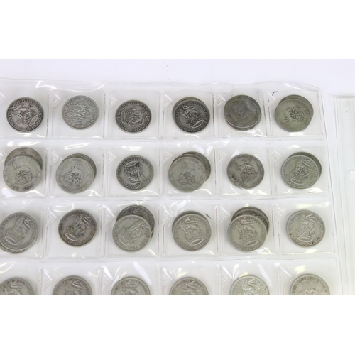 62 - A Collection Of British Pre Decimal Silver Sixpences, Shillings And Florins.