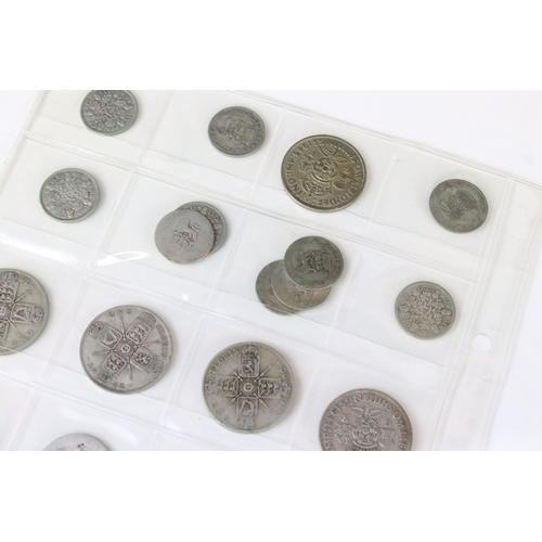 62 - A Collection Of British Pre Decimal Silver Sixpences, Shillings And Florins.