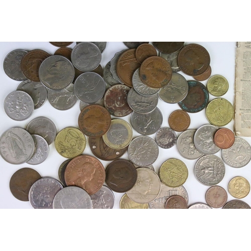 65 - A Small Collection Of British And World Coins Together With A United States Banknote.