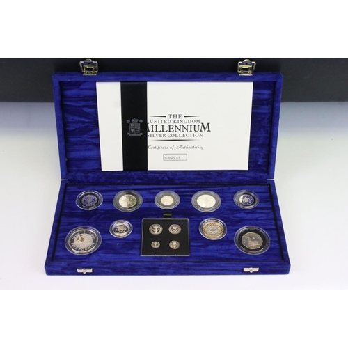 67 - A Royal Mint United Kingdom Queen Elizabeth II 2000 Millennium silver proof coin collection comprisi... 