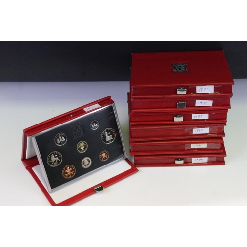 69 - A Collection Of Seven Royal Mint Proof Year Sets To Include 1986, 1987, 1988, 1989, 1990, 1991 And 1... 