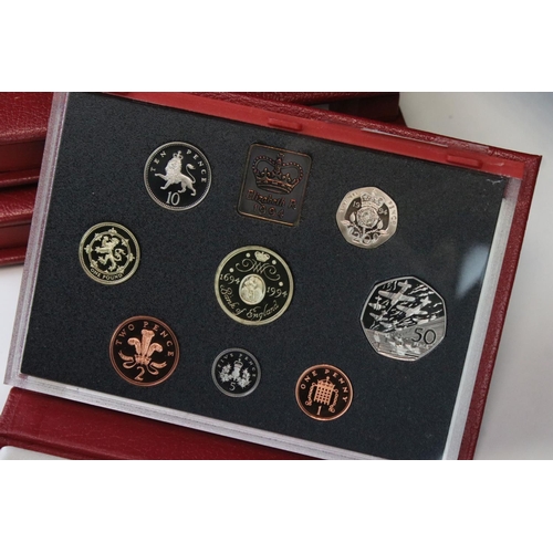 70 - A Collection Of Seven Royal Mint Proof Coin Year Sets To Include 1993, 1994, 1995, 1996, 1997, 1998 ... 