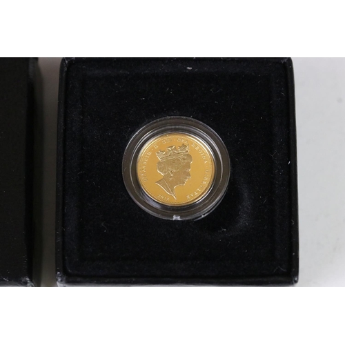 75 - A 2018 Gold Quarter Sovereign Coin.