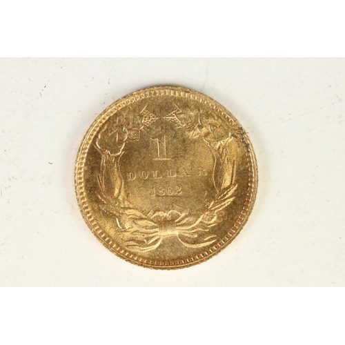 79 - A United States Of America gold 1862 One Dollar / $1 Coin