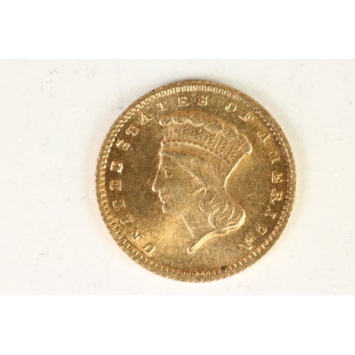 79 - A United States Of America gold 1862 One Dollar / $1 Coin