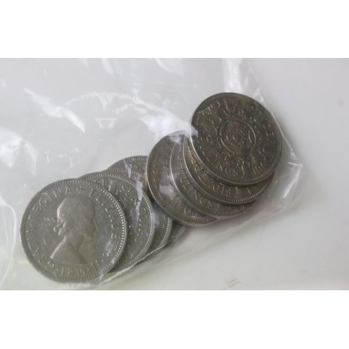 97 - A collection of mainly British pre decimal coins to include a good collection of Florins and some wo... 