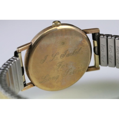 533 - Longines gentleman's wristwatch having a silvered sunburst dial with baton markings to the chapter r... 