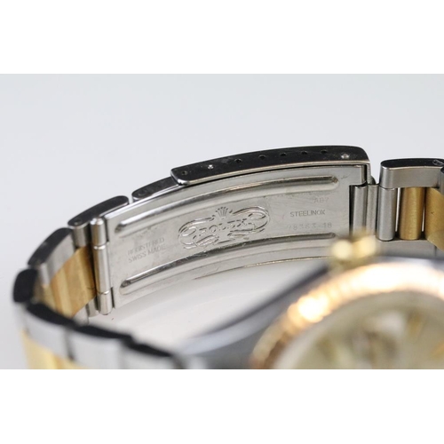 534 - Rolex Oyster Perpetual Datejust automatic wrist watch. The watch having a champagne dial with gilt b... 