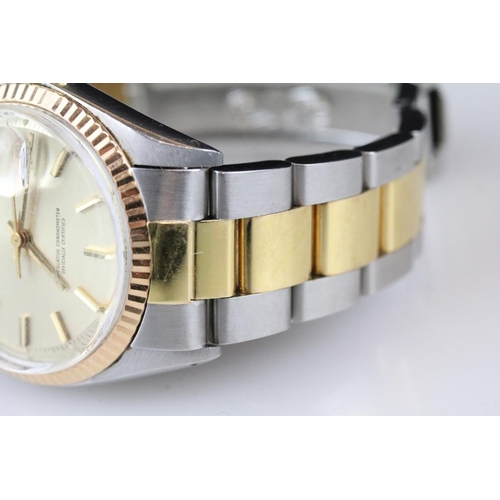 534 - Rolex Oyster Perpetual Datejust automatic wrist watch. The watch having a champagne dial with gilt b... 