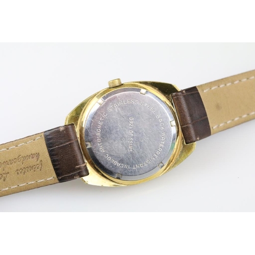 566 - Jaquet-Droz stainless steel Gents wristwatch, plated case, date aperture, enamel and gold-coloured b... 