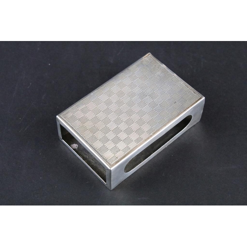 807 - Four silver hallmarked items to include a silver cased card case with leather interior and pencil (h... 