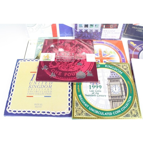 264 - A collection of United Kingdom Royal Mint uncirculated coin year sets to include 1990, 1991, 1992, 1... 