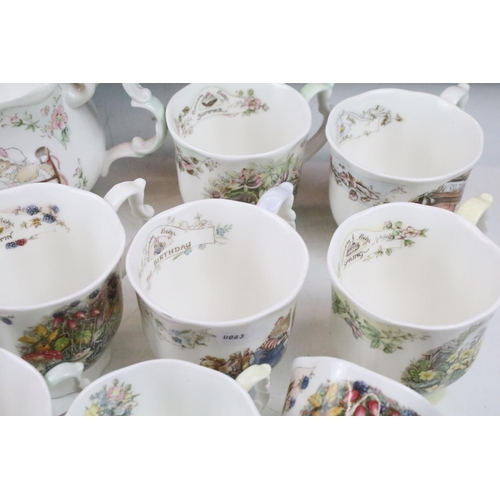 14 - Collection of Brambly Hedge tea wares to include matching teapot, cream jug and sugar bowl, four sea... 