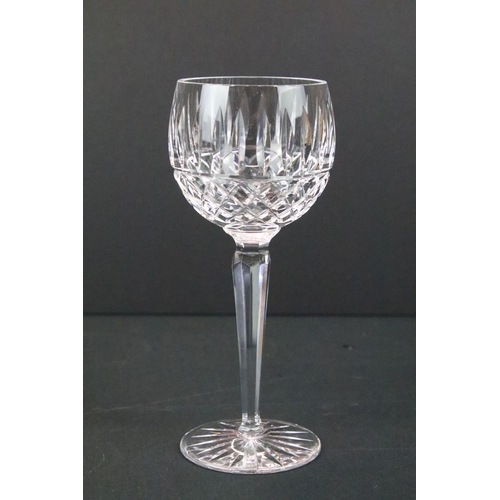 23 - 20th century cut crystal drinking glasses to include 5 Waterford Crystal hock glasses (19cm high), 6... 