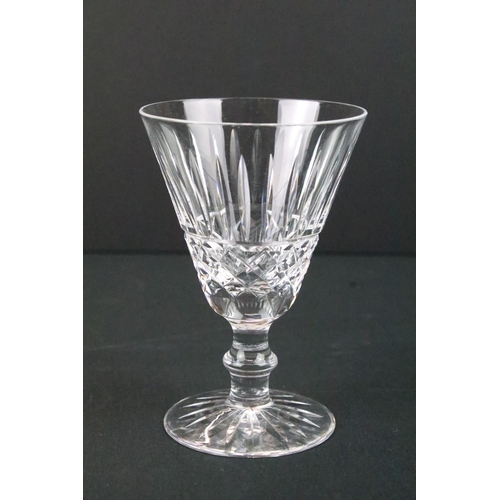 23 - 20th century cut crystal drinking glasses to include 5 Waterford Crystal hock glasses (19cm high), 6... 