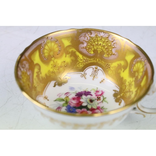 24 - Early 20th Century Royal Worcester tea set with fine gilt detailing and hand painted floral decorati... 